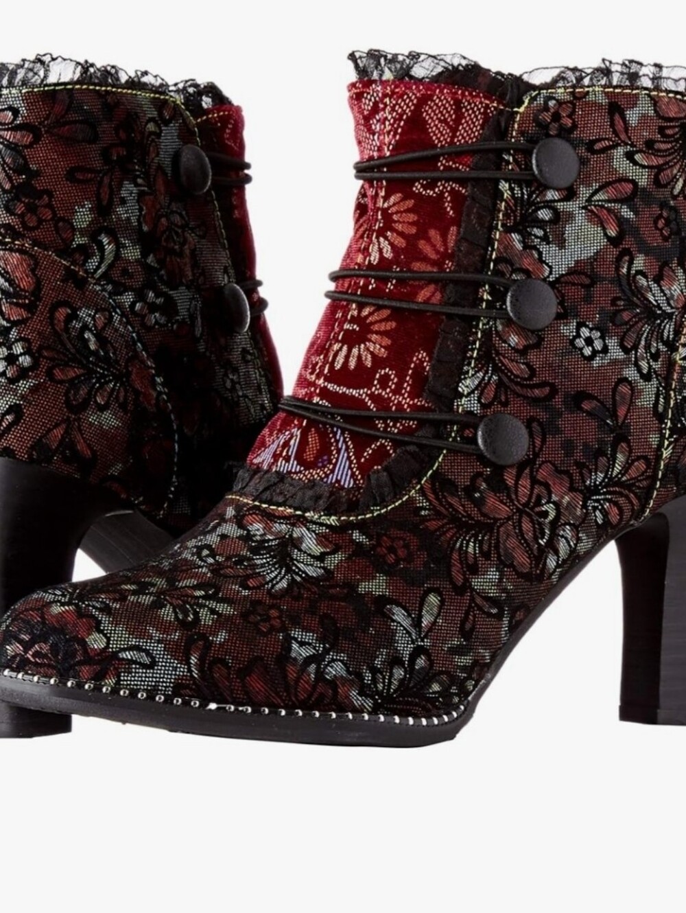 NWB Laura Vita Alcbaneo 130 Lace & Velvet Booties - Size 39